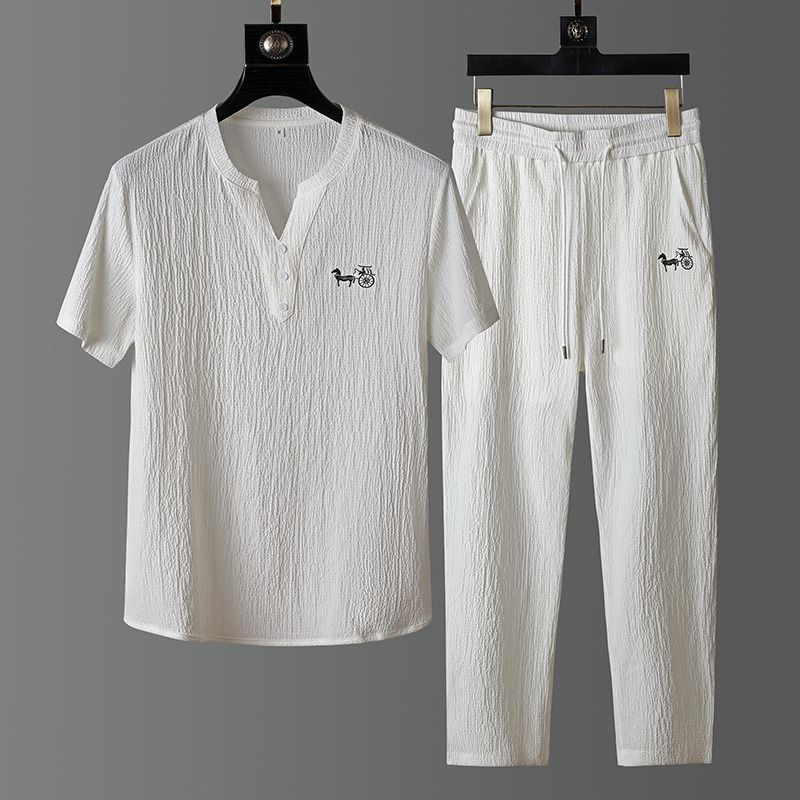 Short Linen Drawstring - Nouvel ensemble tendance d'été en lin