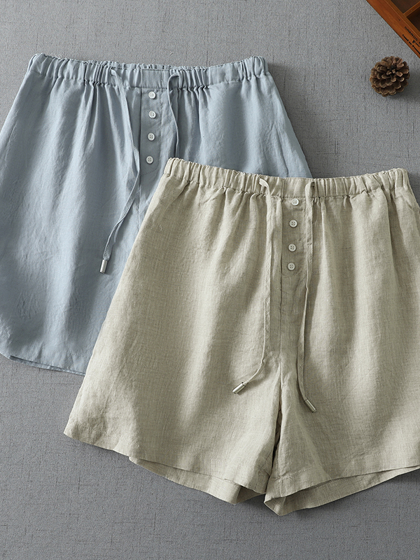 Shorts amples en coton et lin  - Short Linen Drawstring avis et prix