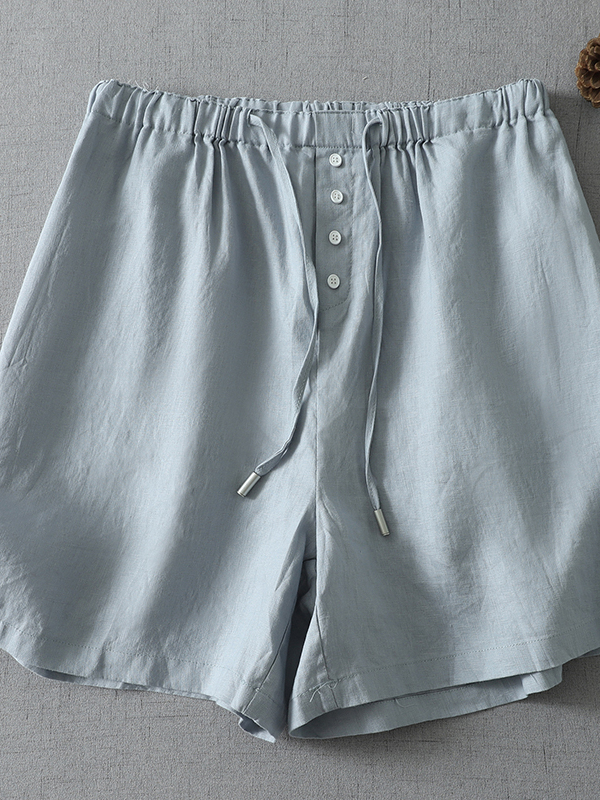 Shorts amples en coton et lin  - Short Linen Drawstring avis et prix